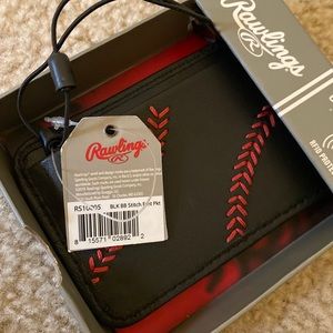 RAWLINGS Black stitched money clip wallet RS10005